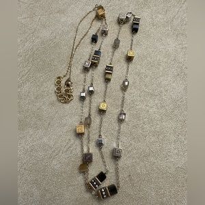 Brighton Silent Code Long Cube Crystal Necklace